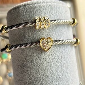Gold and Silver Cable Bracelets
